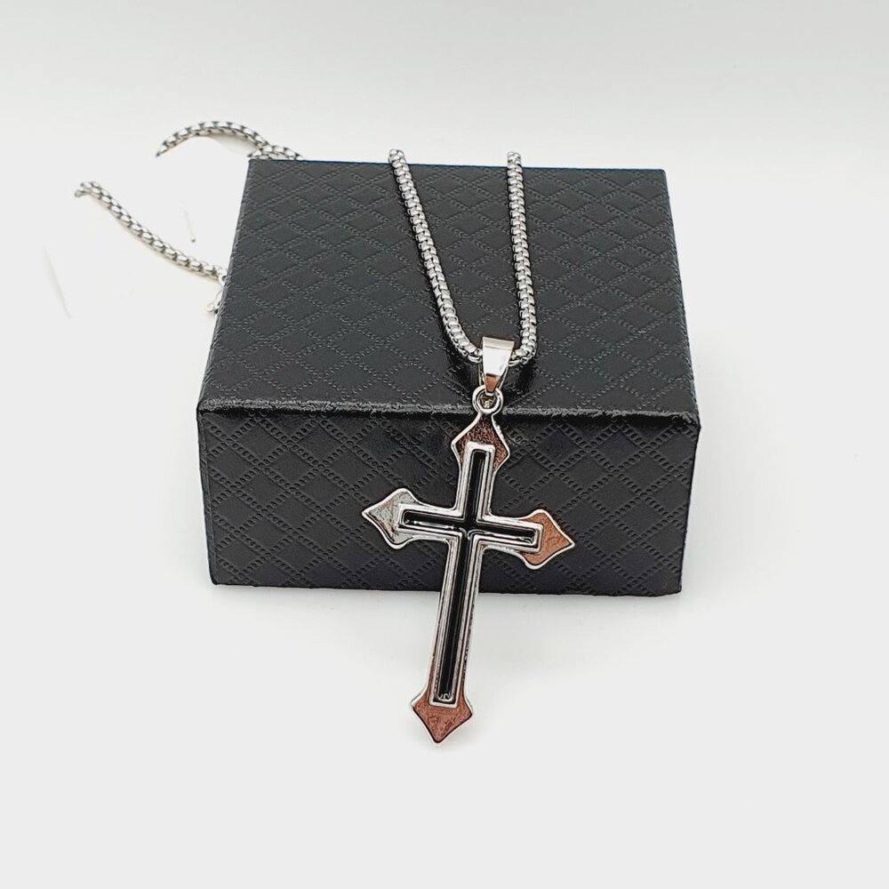 ❤️Cross Nail Chain scarecrow gothic Necklace, N90201P122 - Picture 5 of 11